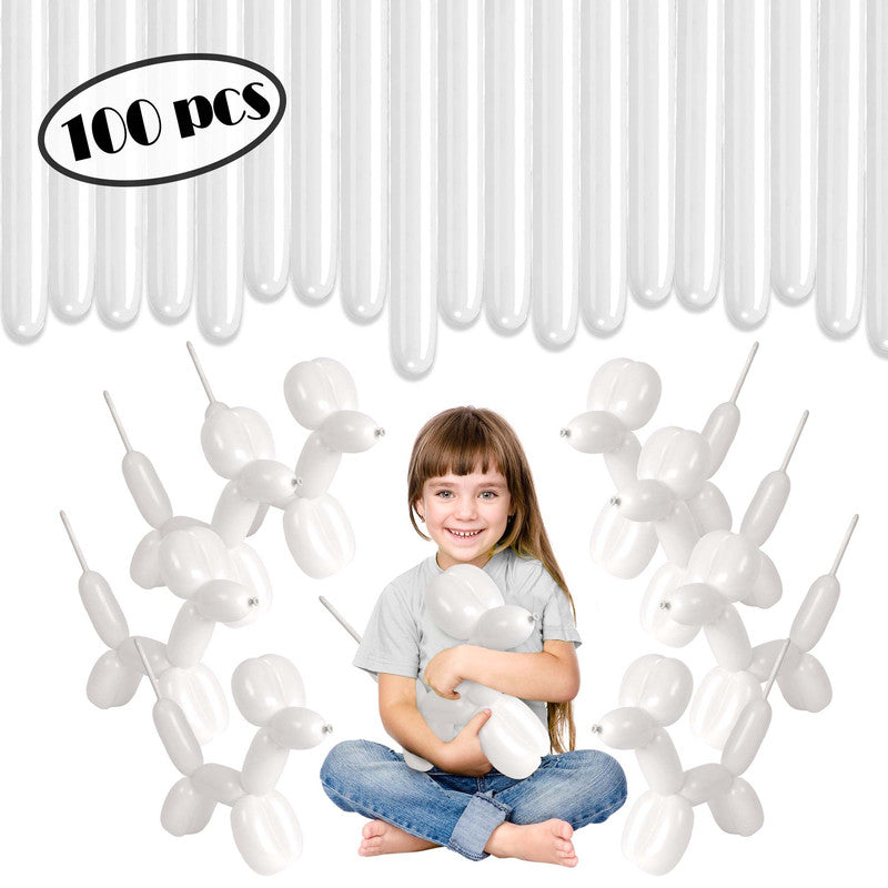 White Twisting Balloons - Long Balloons