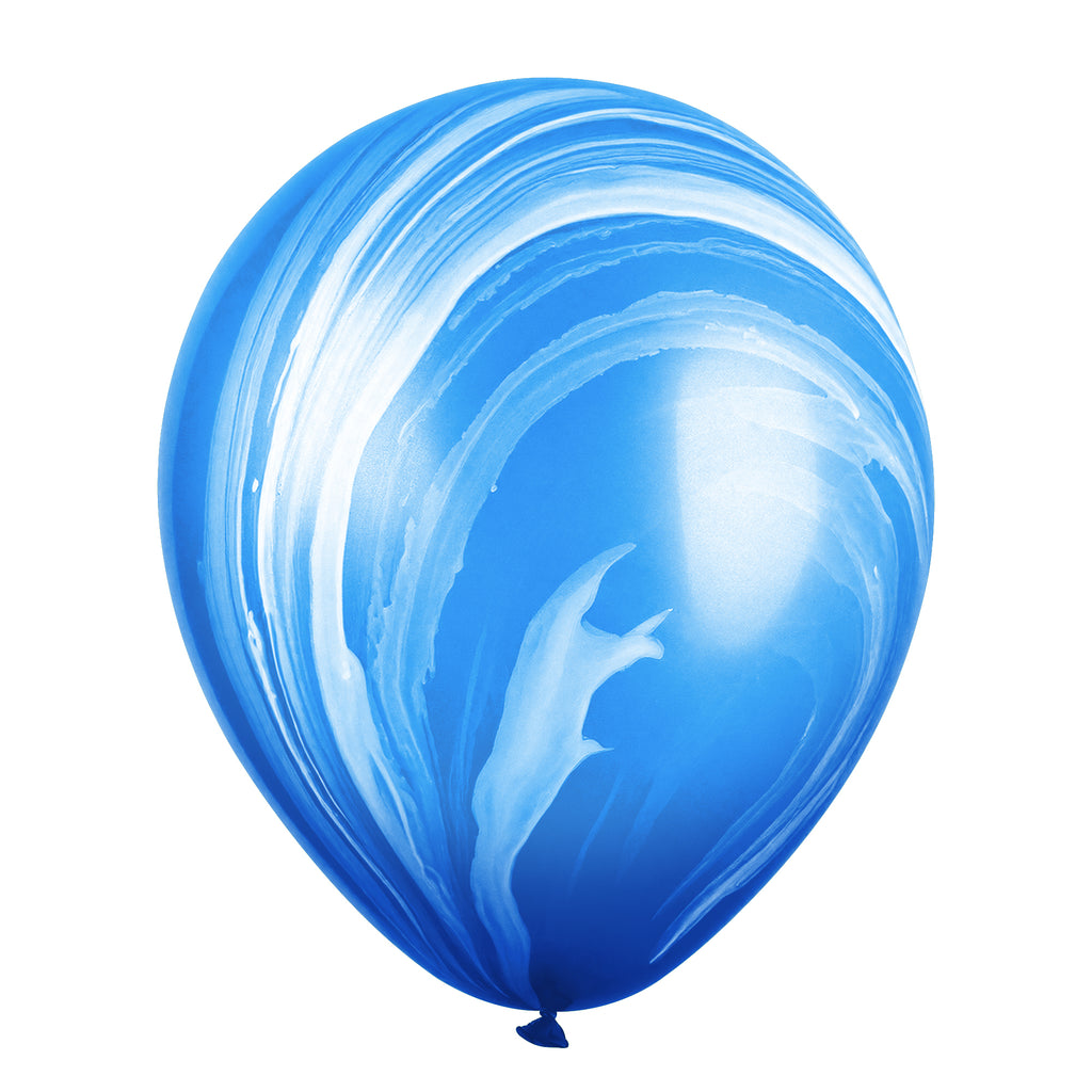 Blue Marble Balloons - 12 Inch Latex Balloons