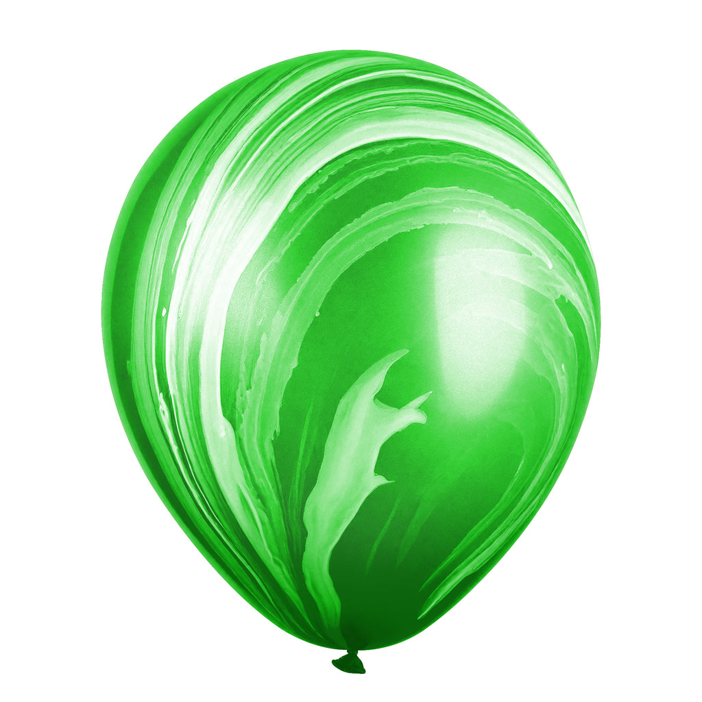 Green Marble Balloons - 12 Inch Latex Balloons