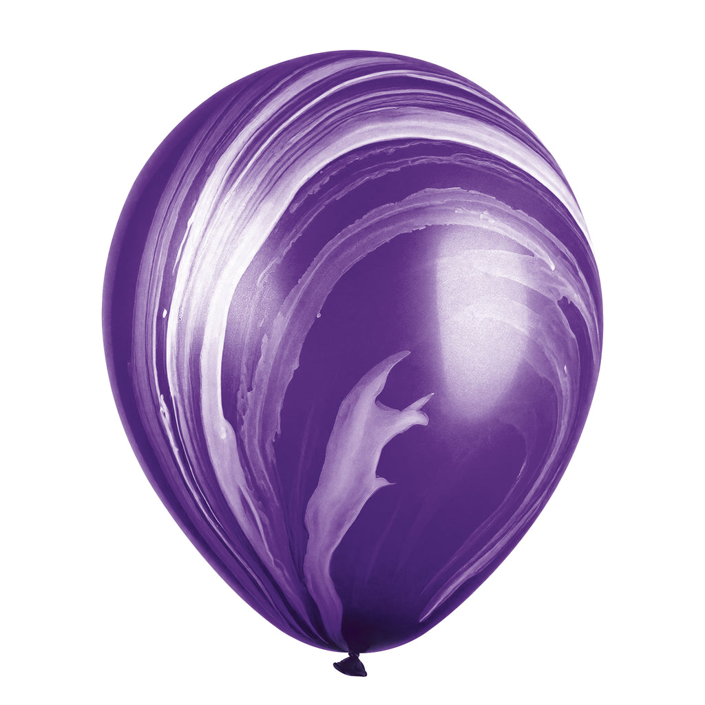 Purple Marble Balloons - 12 Inch Latex Balloons