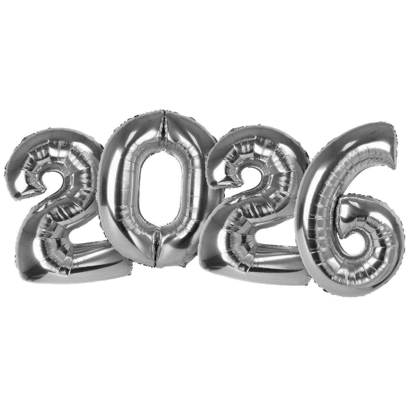 40 Inch Silver Foil 2026 Number Balloons