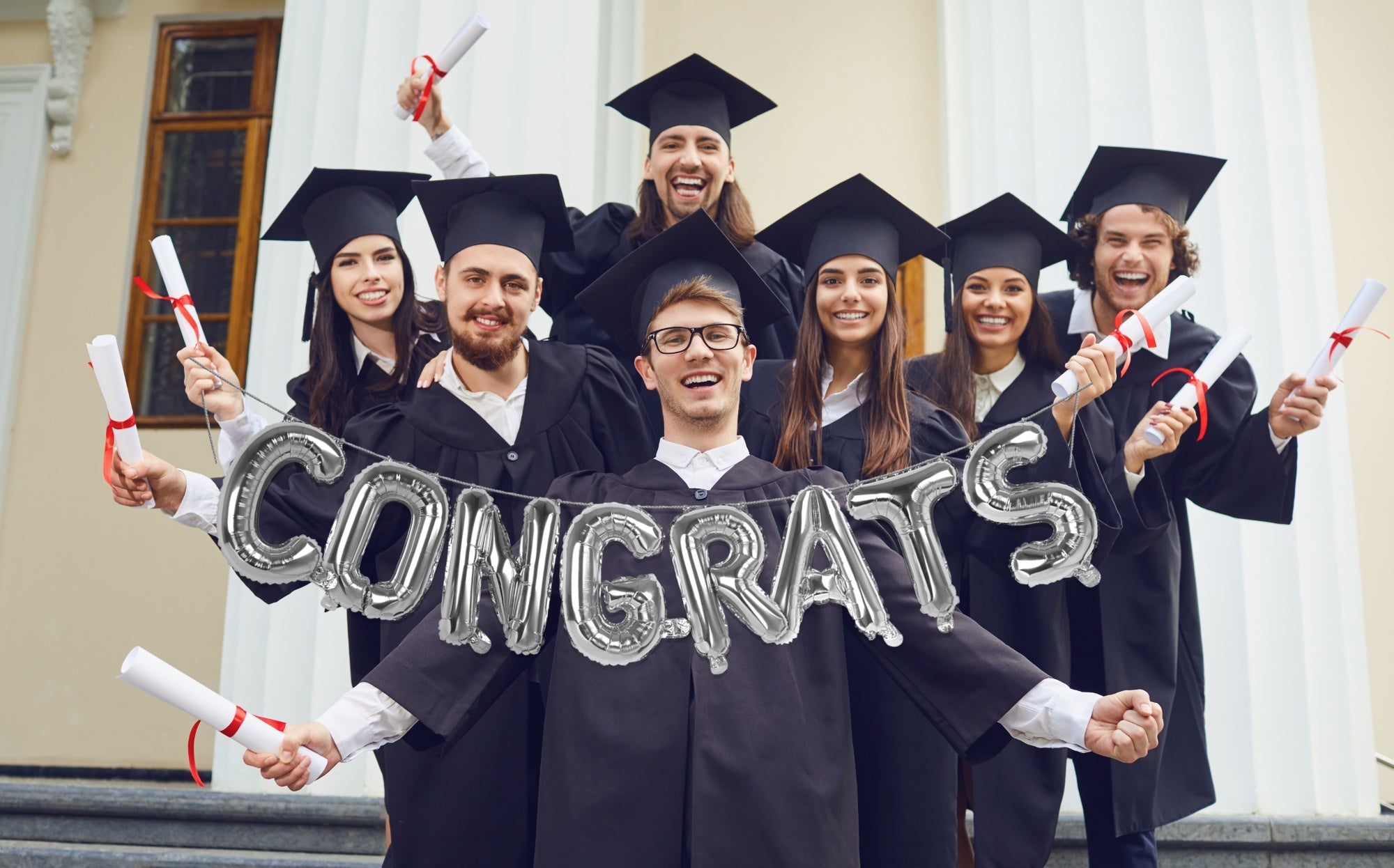 16 Inch Silver Foil Congrats Balloons