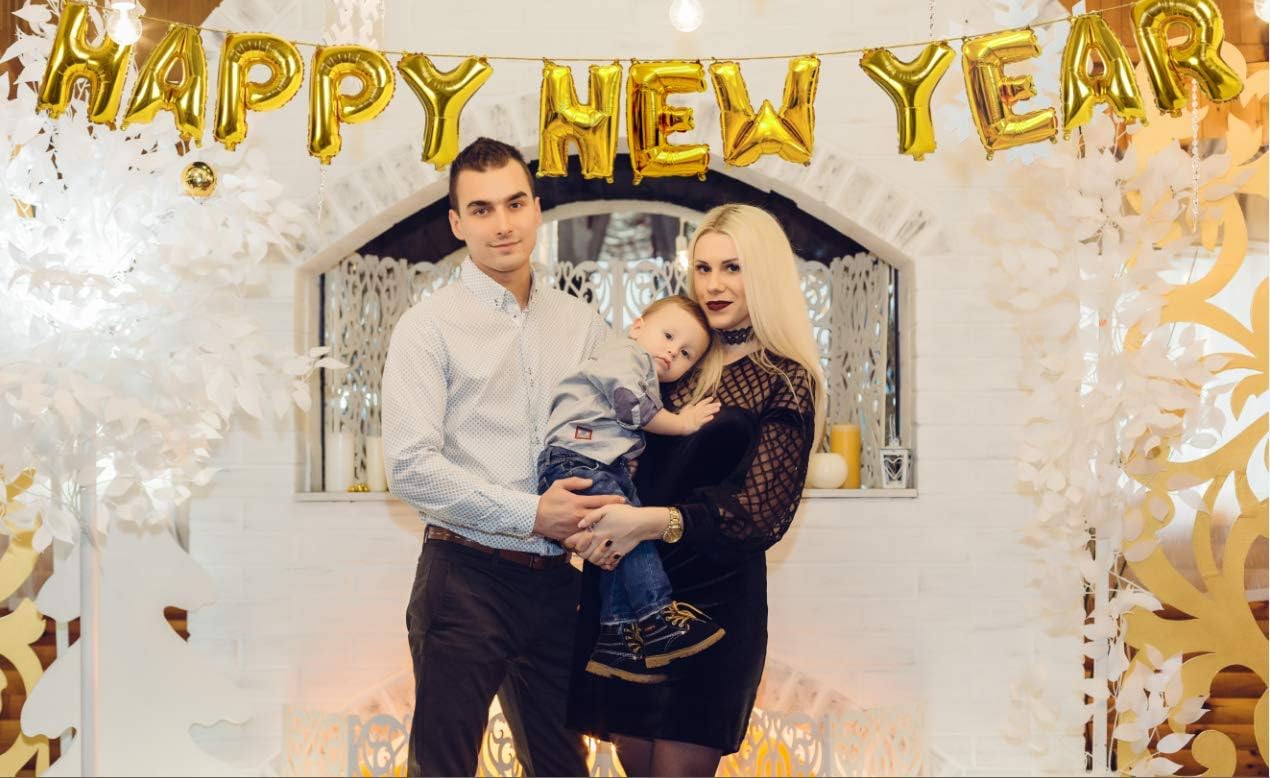 16 Inch Gold Foil Happy New Year Balloons