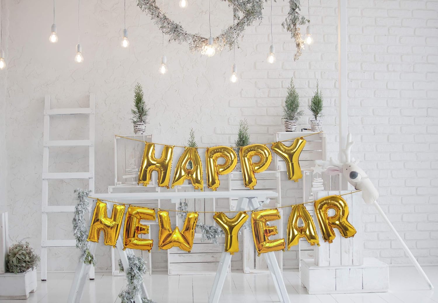 16 Inch Gold Foil Happy New Year Balloons