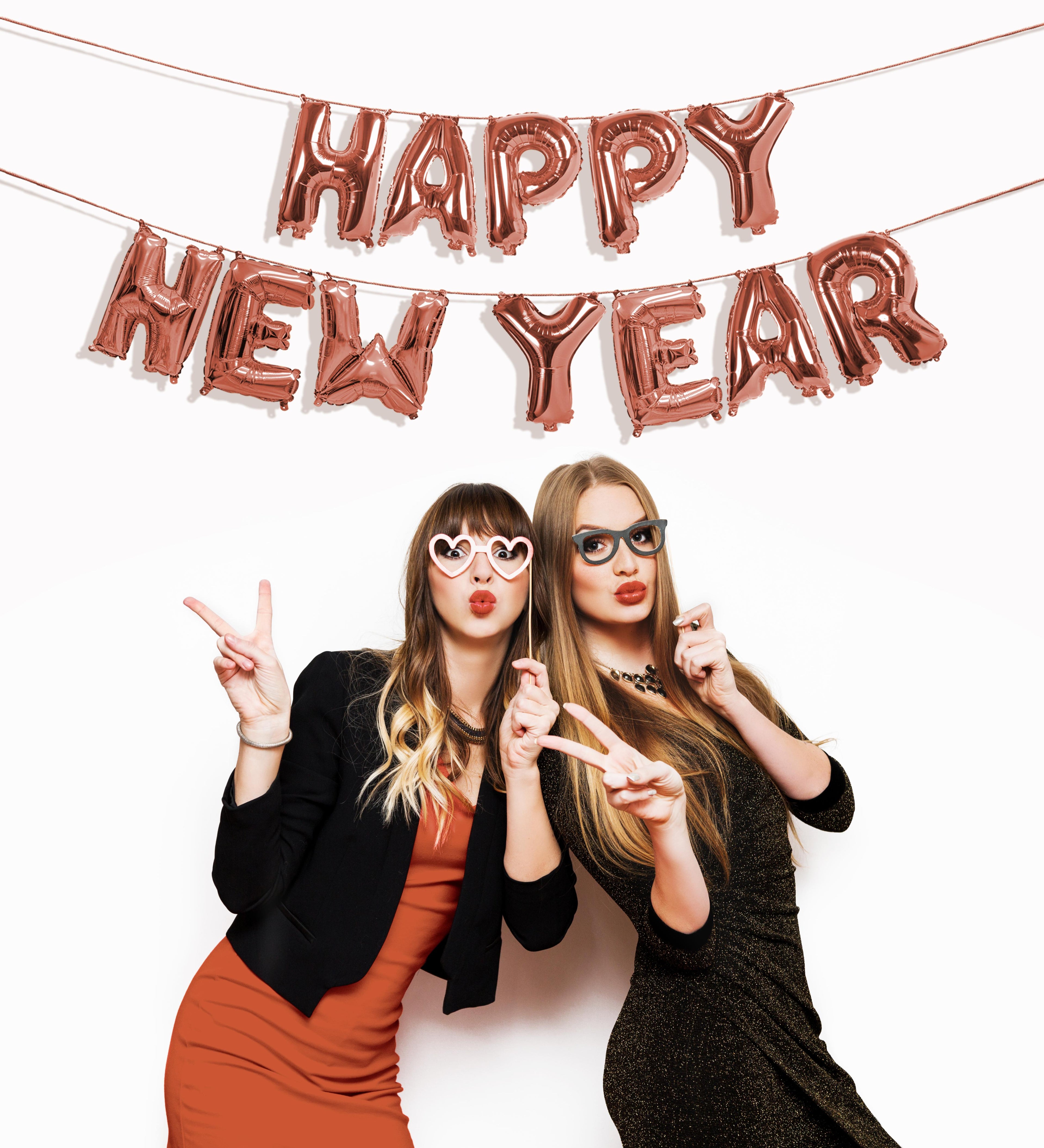 16 Inch Rose Gold Foil Happy New Year Balloons