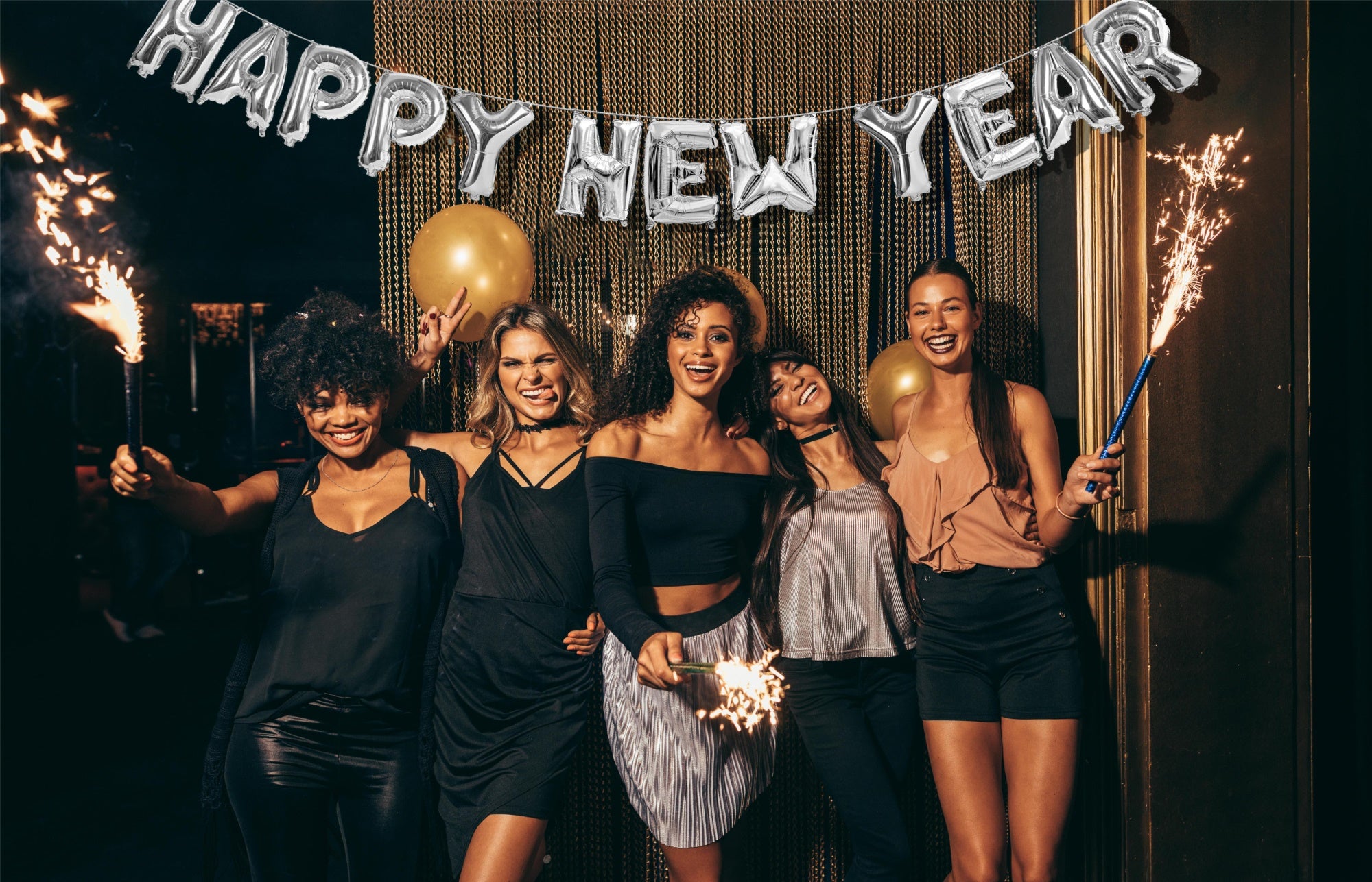 16 Inch Silver Foil Happy New Year Balloons