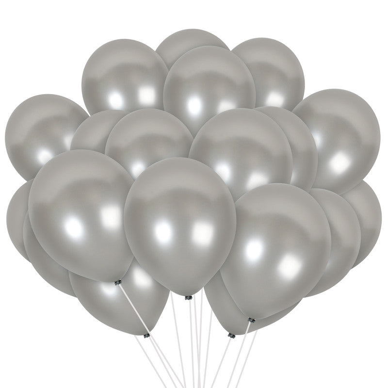 Pearlescent Silver Balloons - 12 Inch Latex Balloons