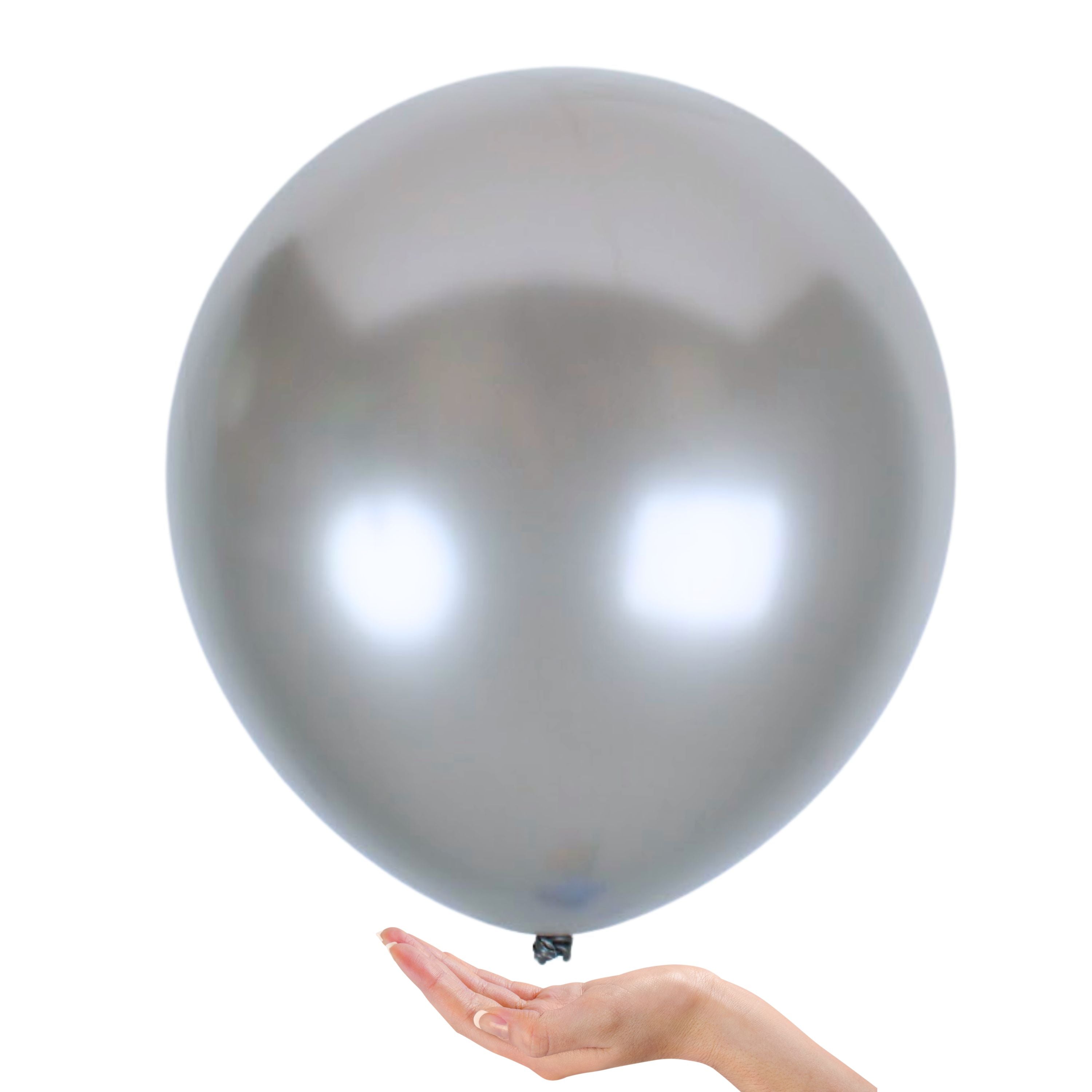 Pearlescent Silver Balloons - 18 Inch Latex Balloons