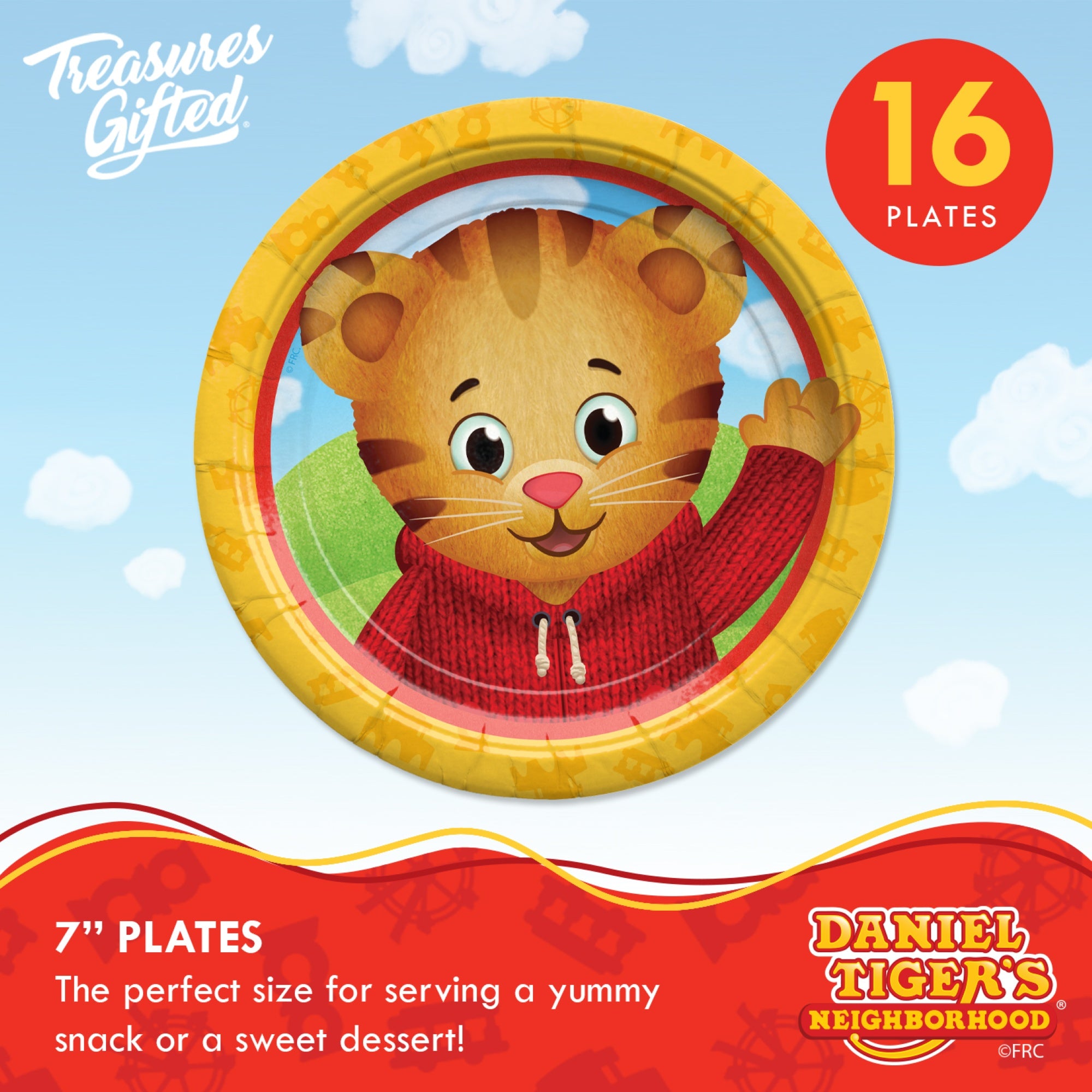 Daniel Tiger Birthday Supplies Tableware Classic Set for 16 Guests