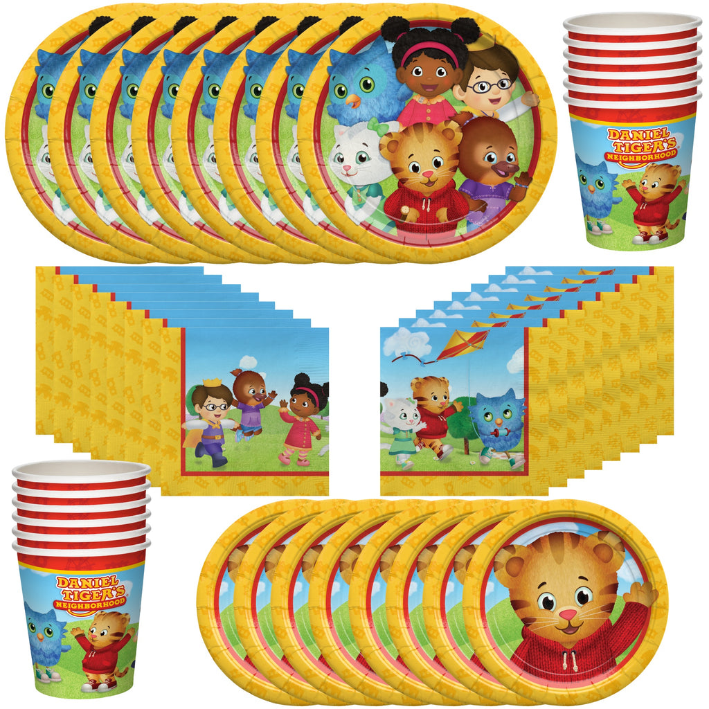 Daniel Tiger Birthday Supplies Tableware Classic Set for 24 Guests