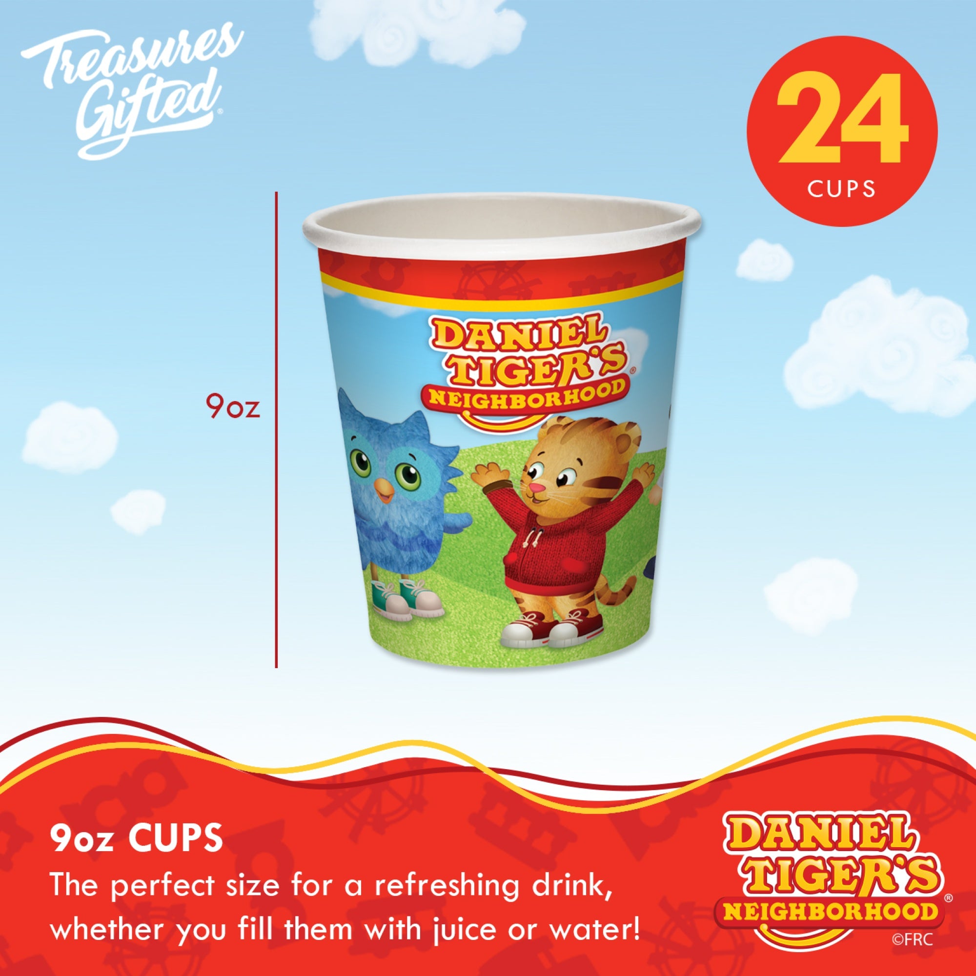 Daniel Tiger Birthday Supplies Tableware Classic Set for 24 Guests