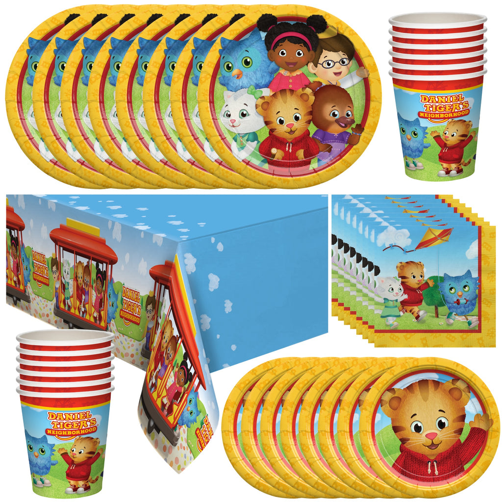Daniel Tiger Birthday Supplies Tableware Deluxe Set for 16 Guests