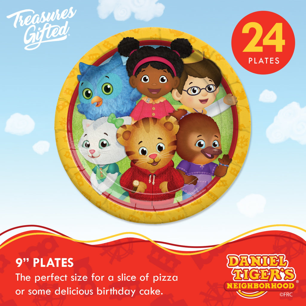 Daniel Tiger Birthday Supplies Tableware Deluxe Set for 24 Guests