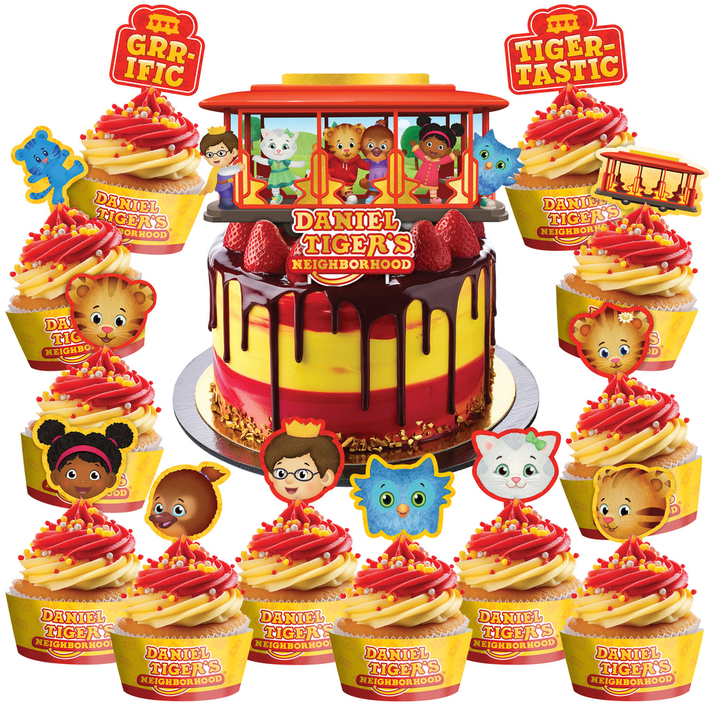 Daniel Tiger Cake Topper & Daniel Tiger Cupcake Toppers Kit