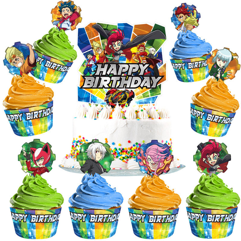 BEYBLADE Cake Topper & BEYBLADE Cupcake Toppers Kit