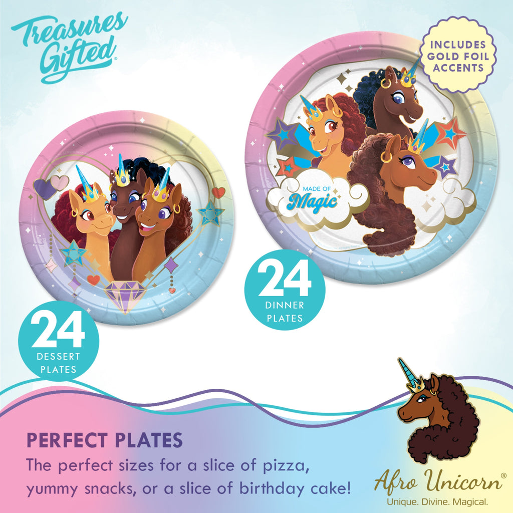 Afro Unicorn Party Decorations Complete Set for 24 Guests