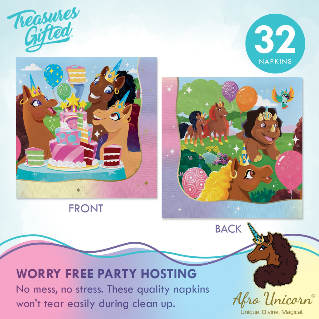 Afro Unicorn Party Decorations Complete Set for 24 Guests