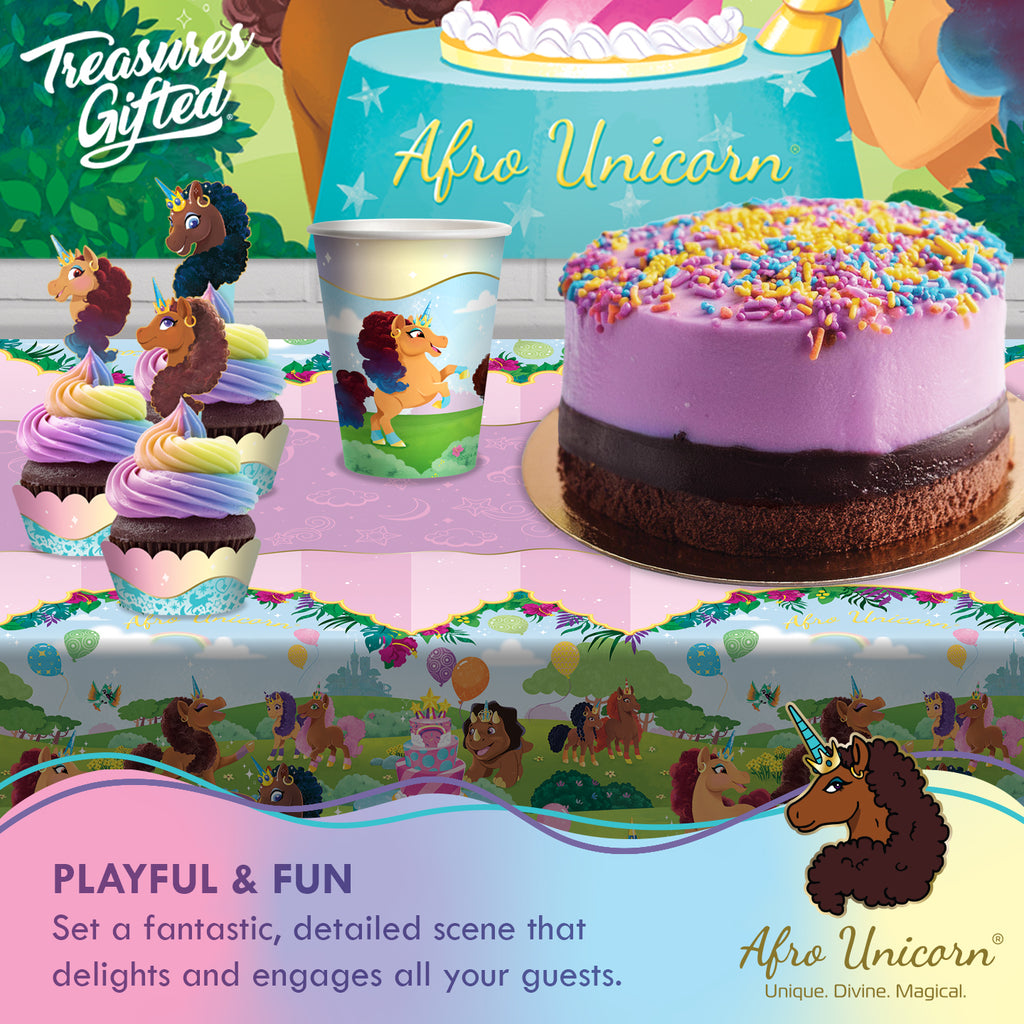 Afro Unicorn Backdrop - Afro Unicorn Party Decorations