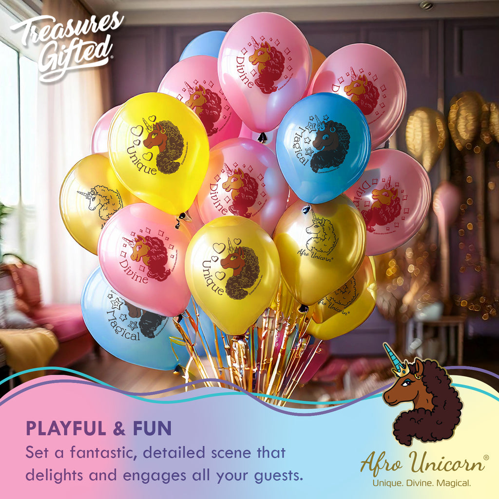 Afro Unicorn Balloons - Afro Unicorn Party Decorations