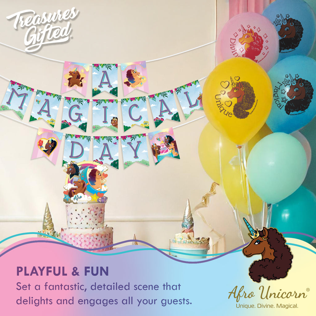 Afro Unicorn Balloons - Afro Unicorn Party Decorations