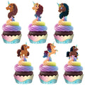 Afro Unicorn Cupcake Toppers & Afro Unicorn Cupcake Wrappers