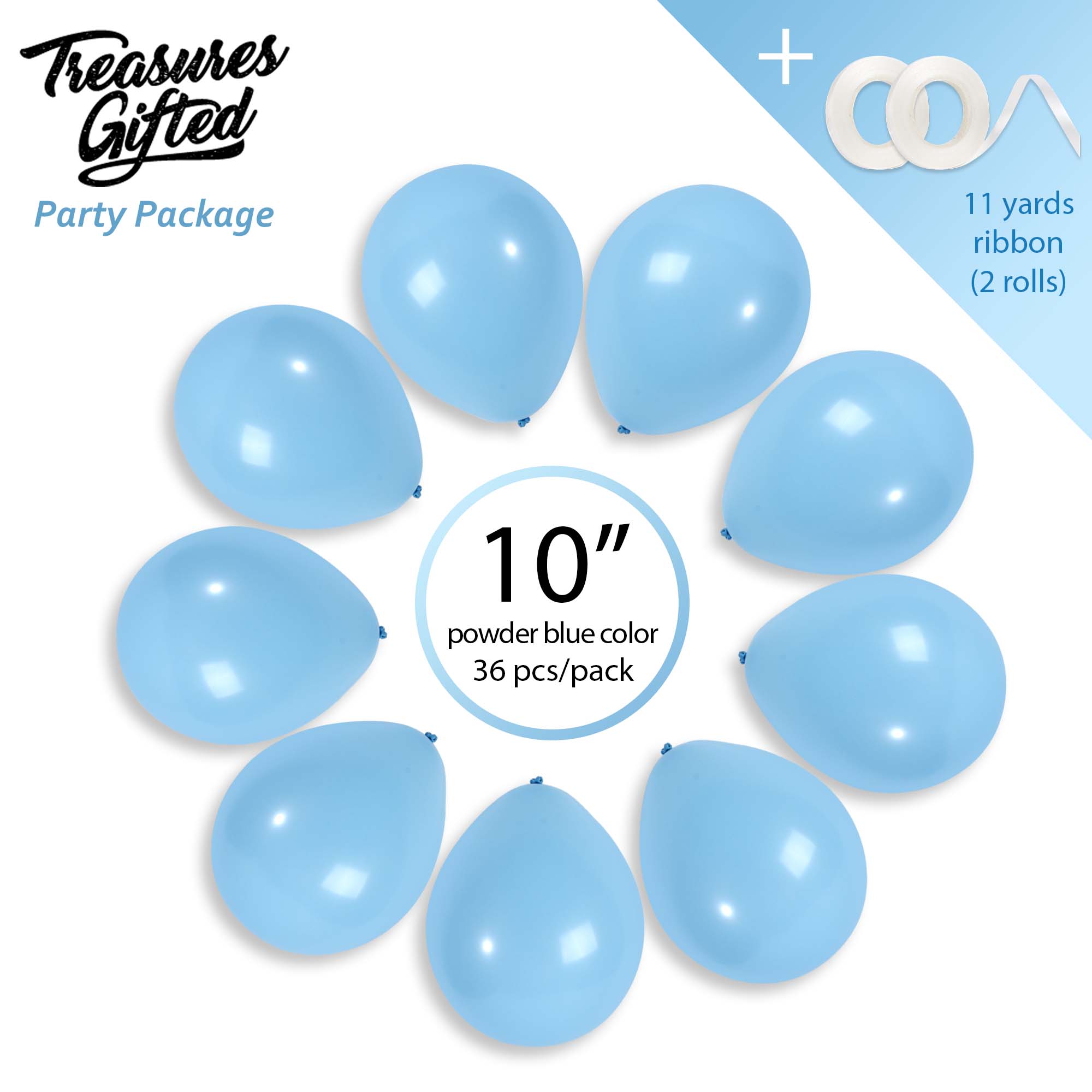 Pastel Blue Balloons - 10 Inch Latex Balloons