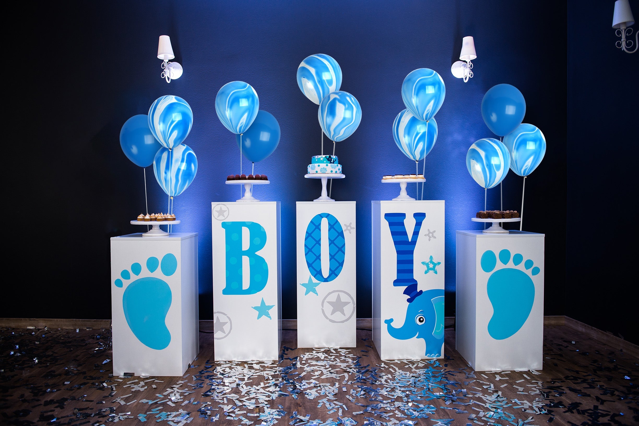 Blue Marble Balloons - 12 Inch Latex Balloons