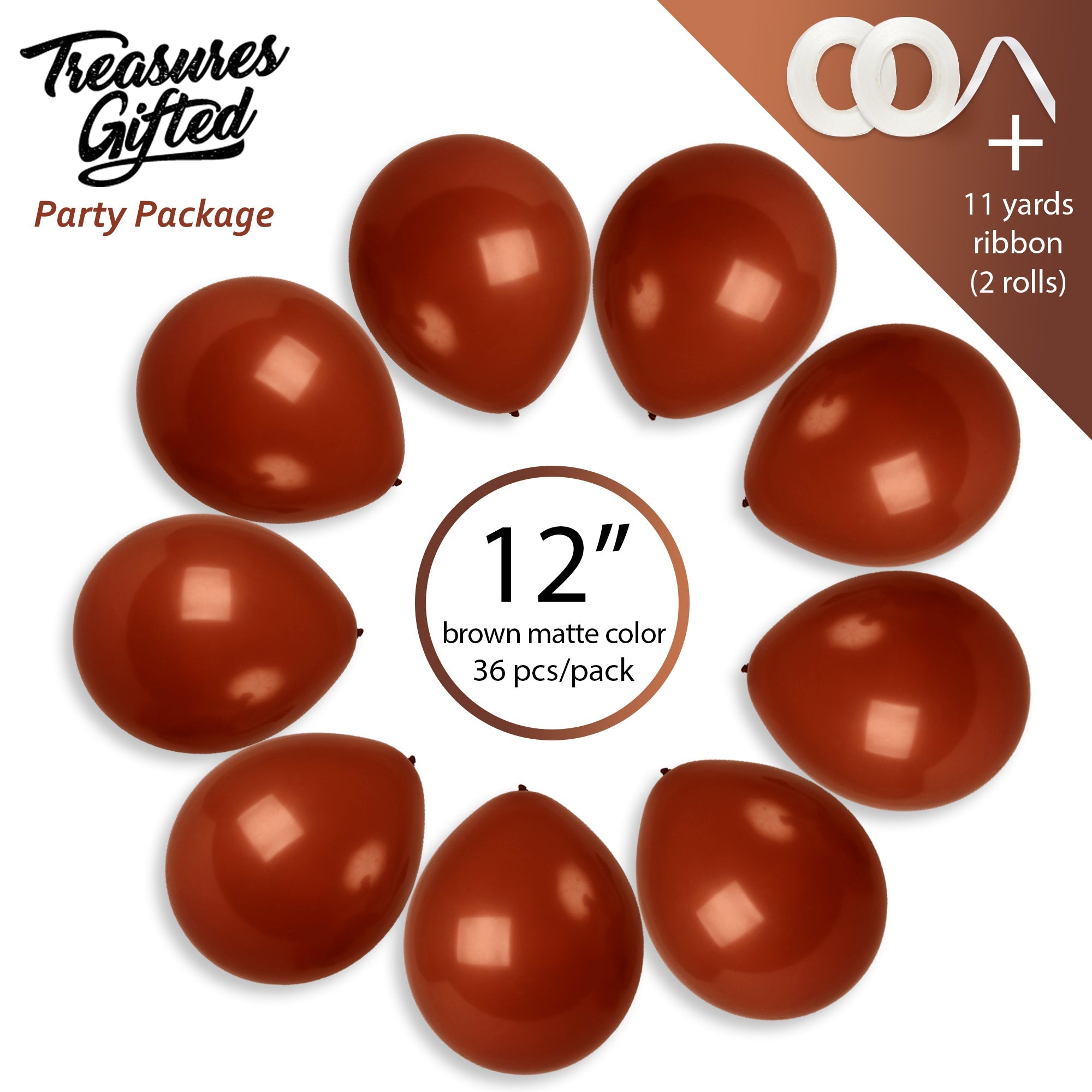 Brown Balloons - 12 Inch Latex Balloons