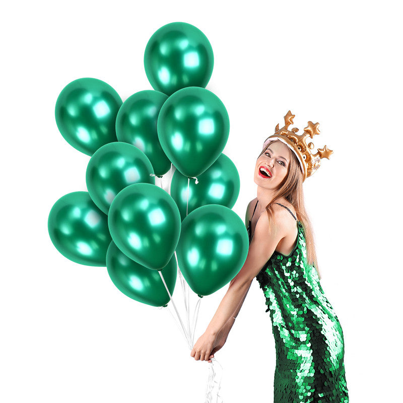 Green Chrome Balloons - 12 Inch Latex Balloons