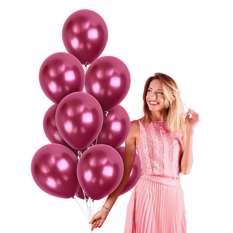 Red Chrome Balloons - 12 Inch Latex Balloons