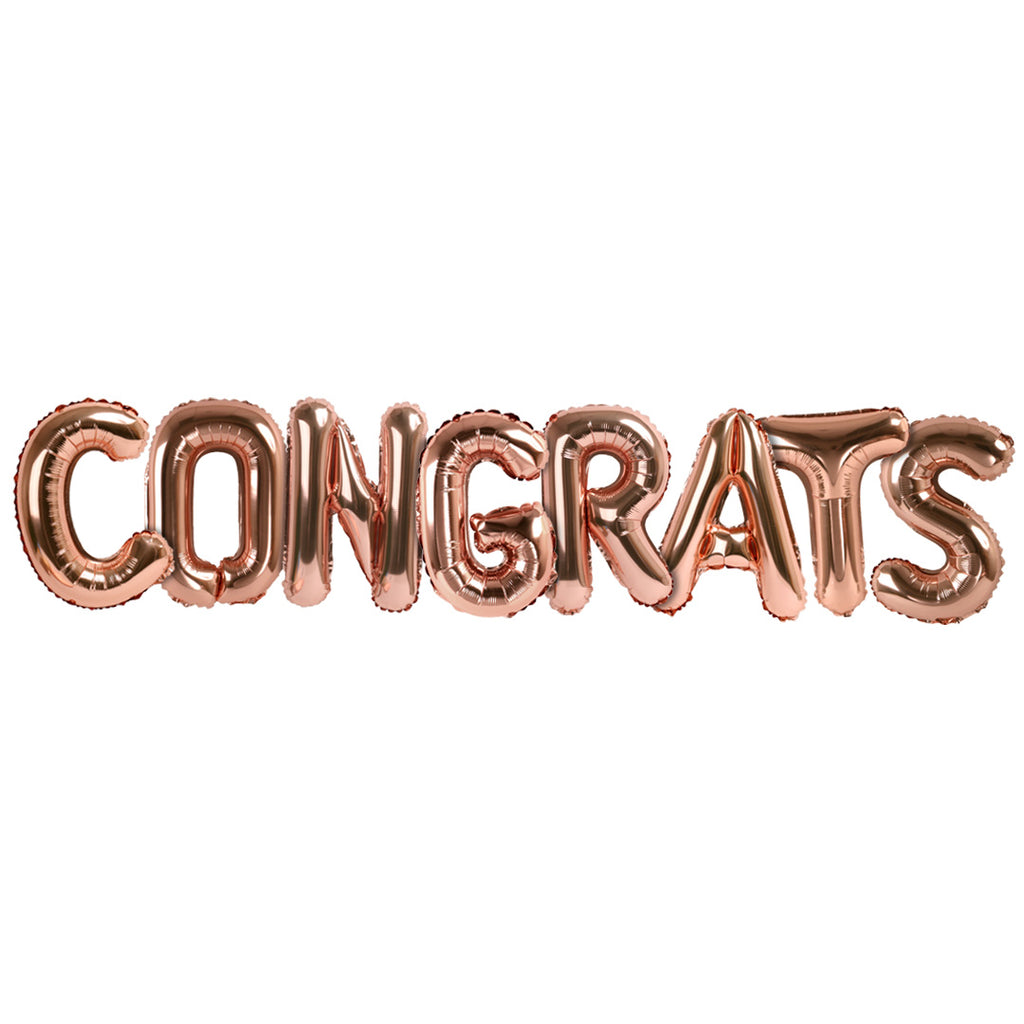 16 Inch Rose Gold Foil Congrats Balloons