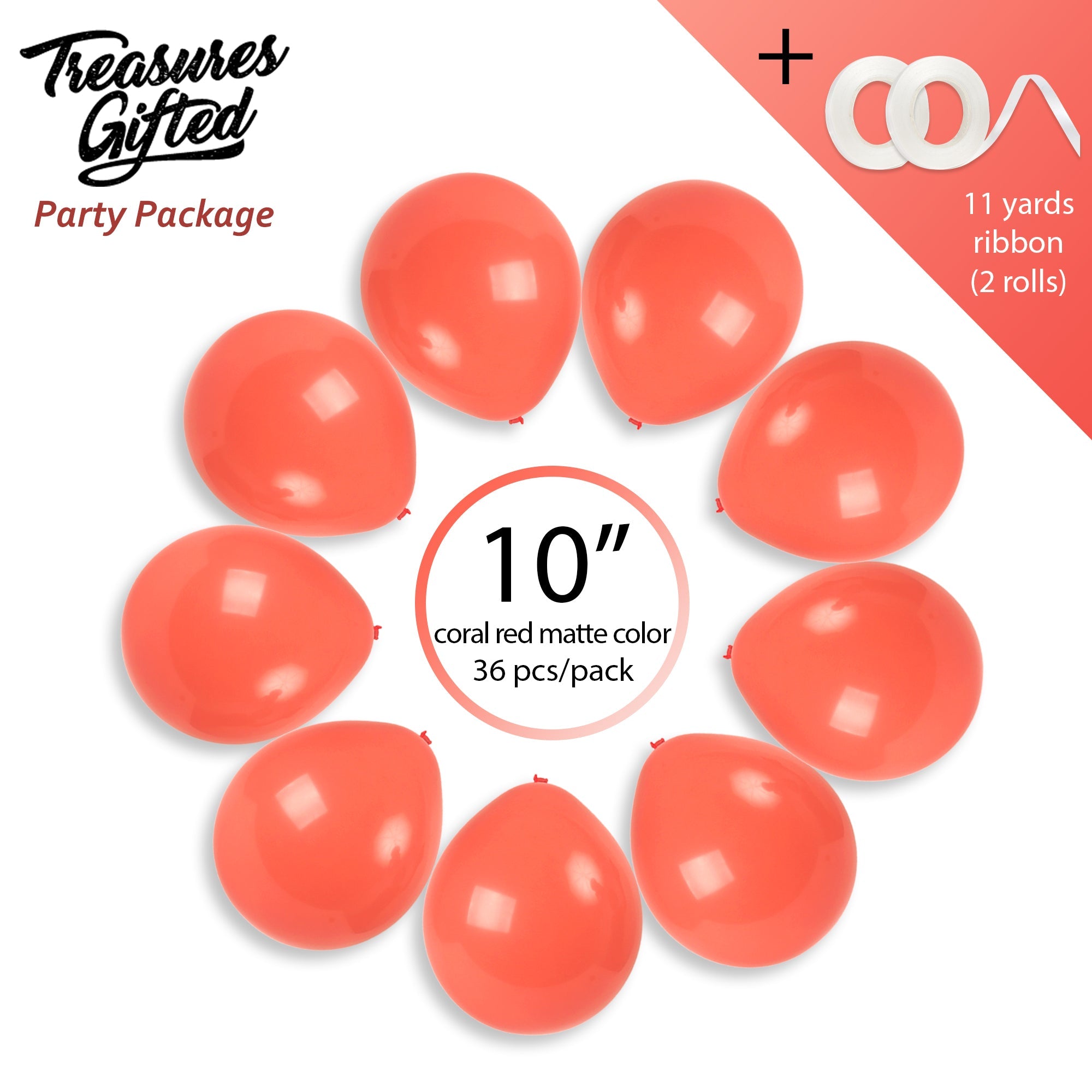 Coral Pink Balloons - 10 Inch Latex Balloons