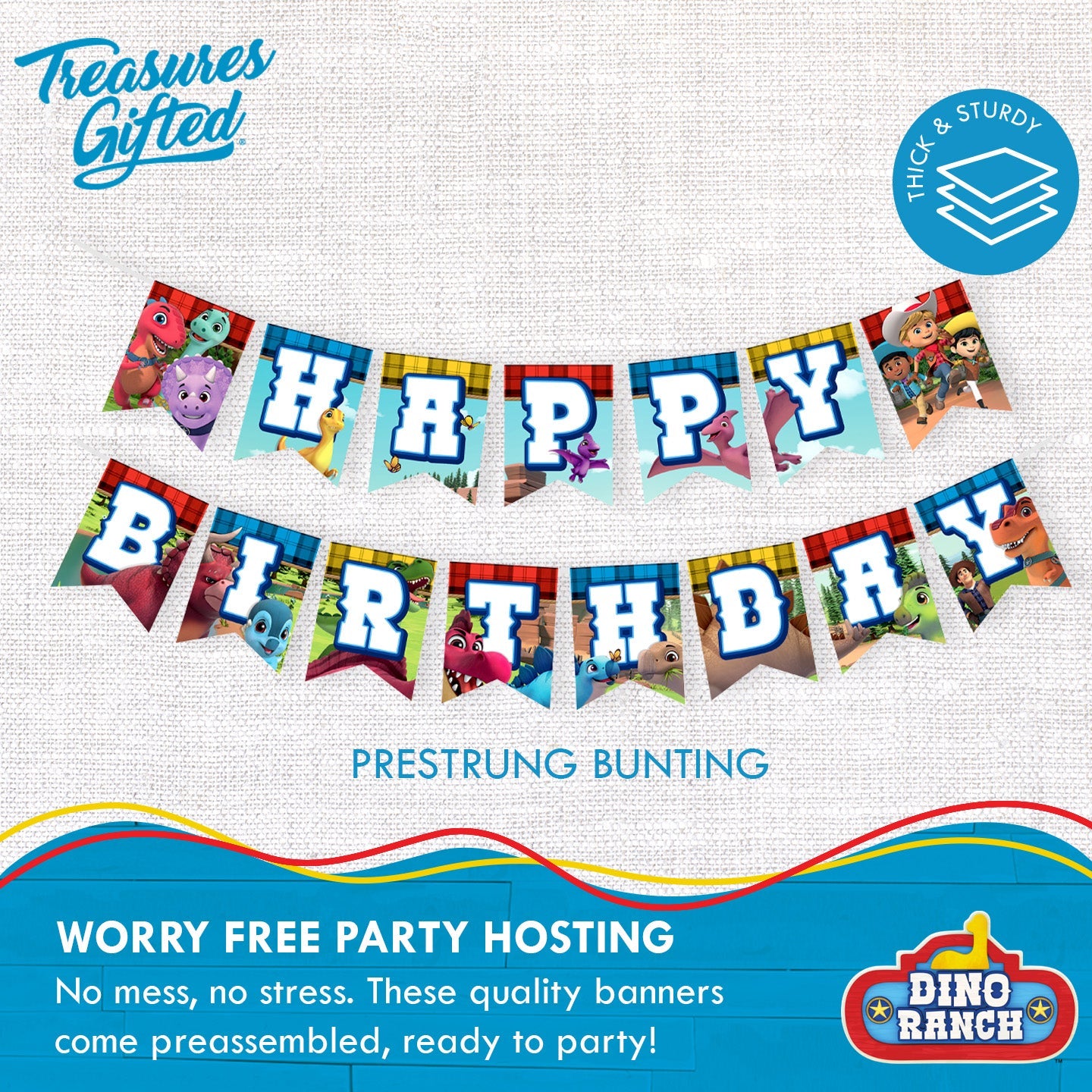 Dino Ranch Party Supplies - Birthday Banner