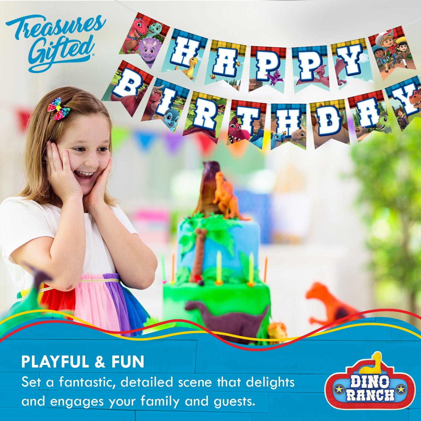 Dino Ranch Party Supplies - Birthday Banner
