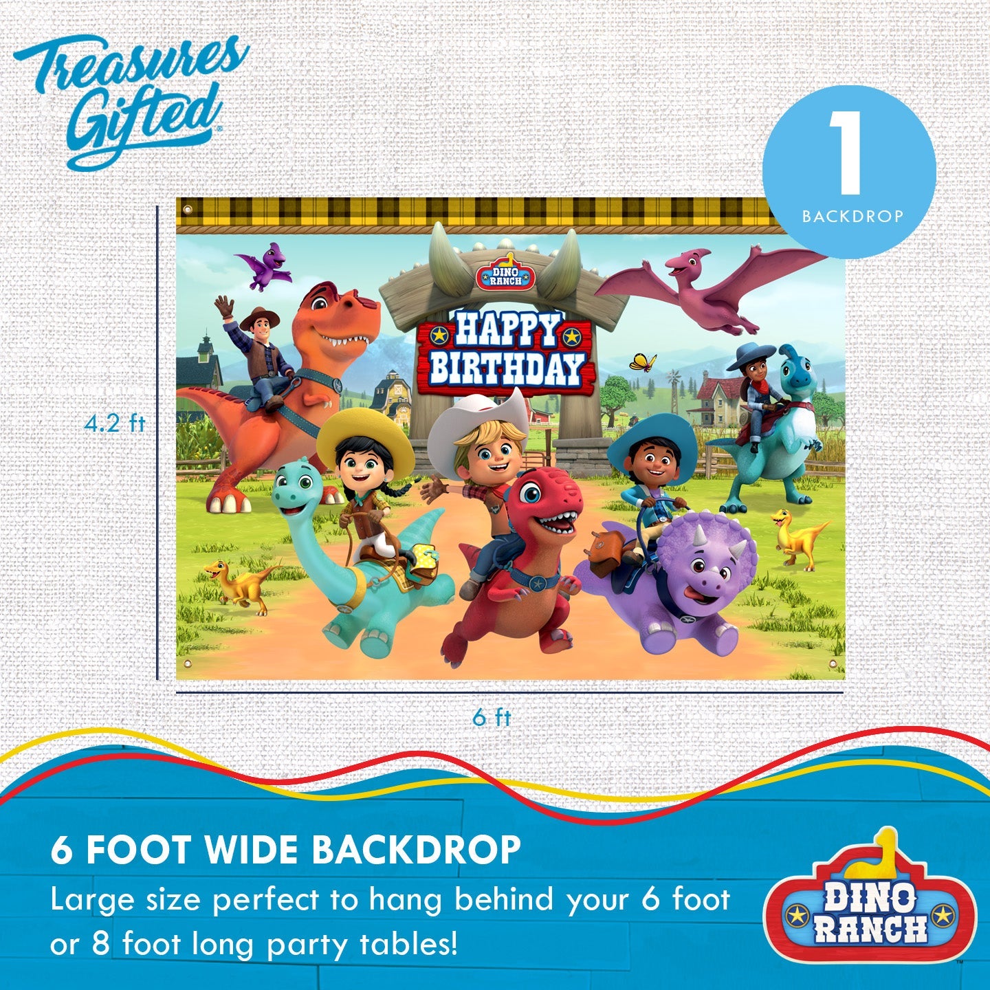 Dino Ranch Party Supplies - Backdrop