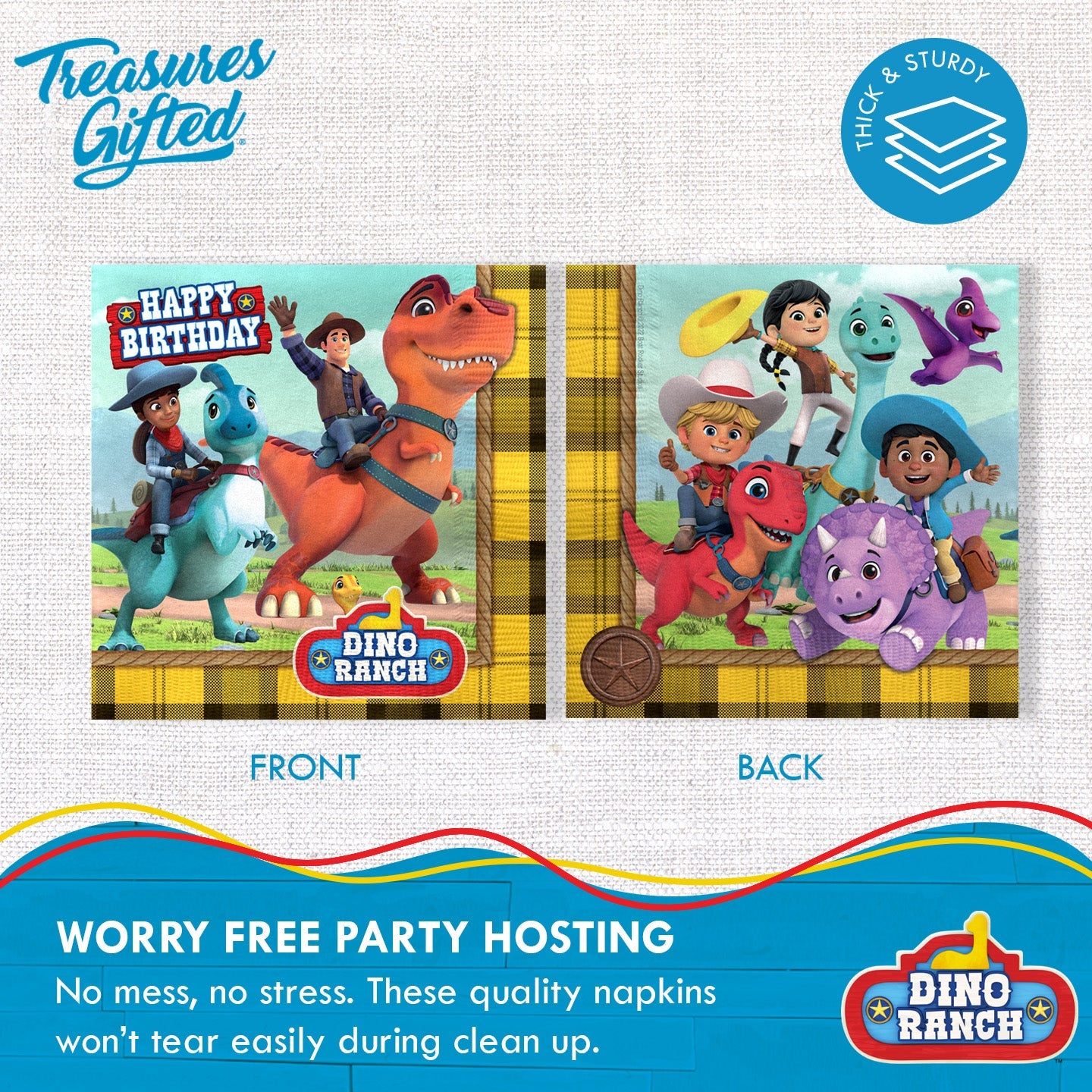 Dino Ranch Party Supplies - Napkins