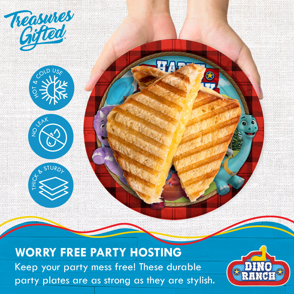 Dino Ranch Party Supplies - Dinner Plates