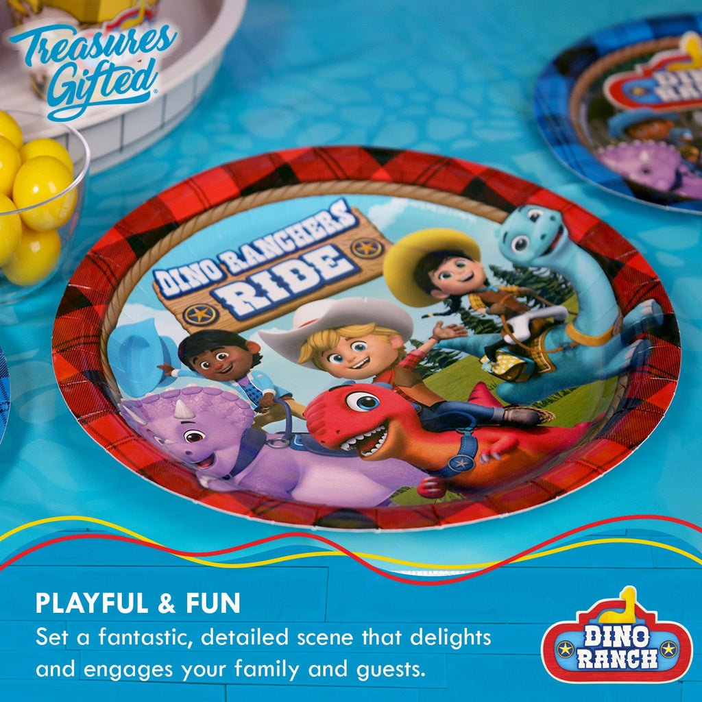 Dino Ranch Party Supplies - Dinner Plates