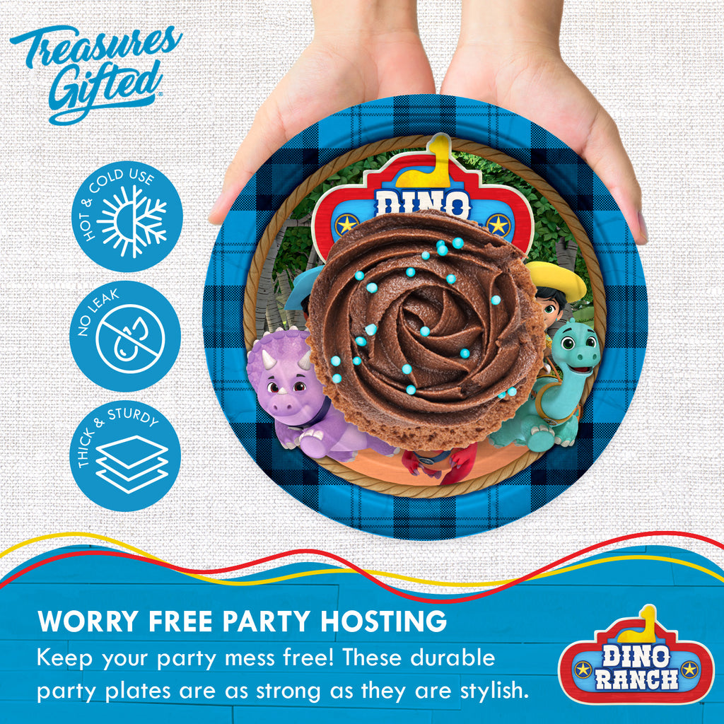 Dino Ranch Party Supplies - Dessert Plates