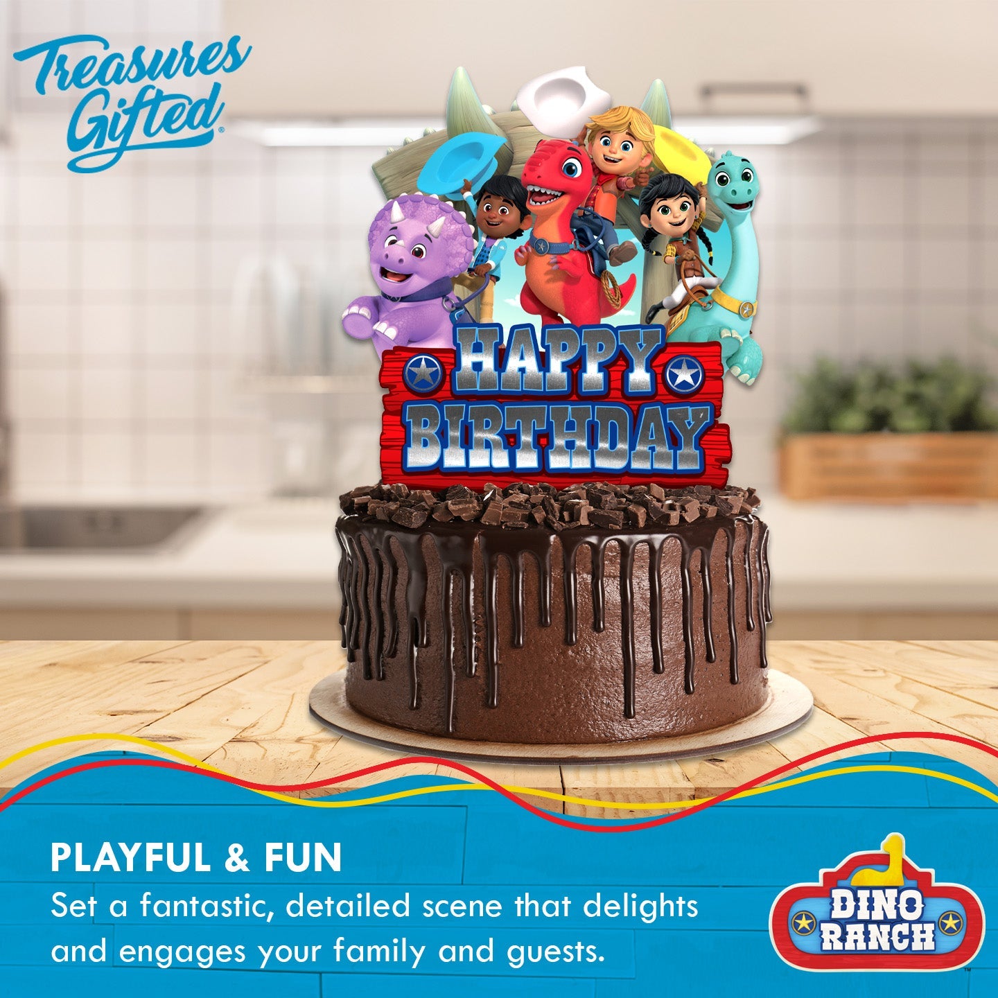 Dino Ranch Party Supplies - Cake Topper