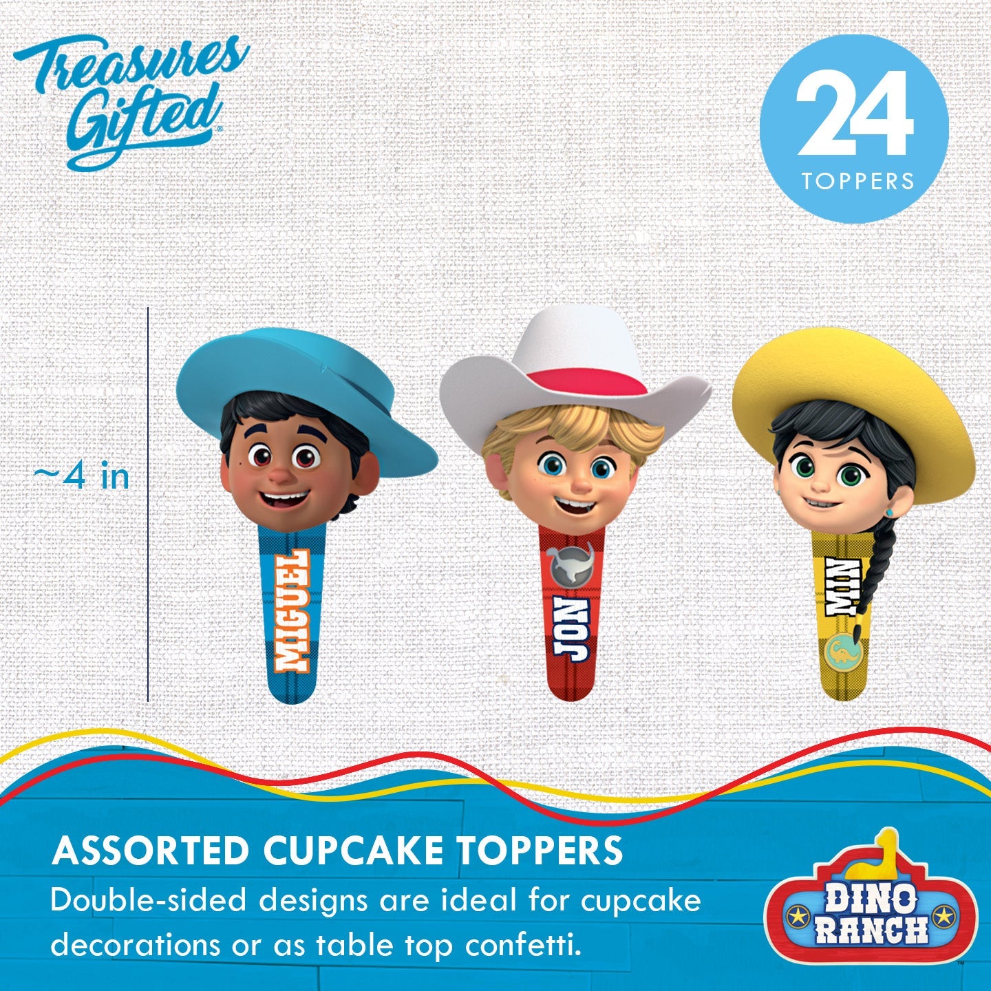 Dino Ranch Party Supplies - Cupcake Toppers and Wrappers