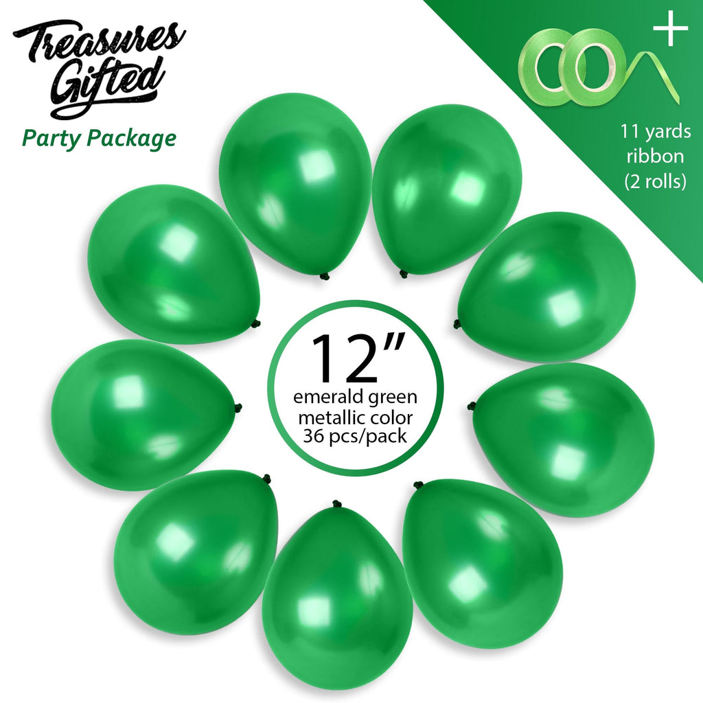 Pearlescent Emerald Green Balloons - 12 Inch Latex Balloons