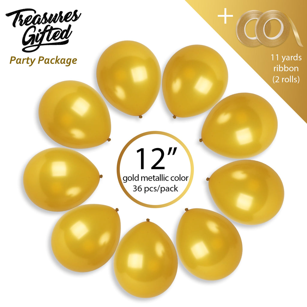Pearlescent Gold Balloons - 12 Inch Latex Balloons