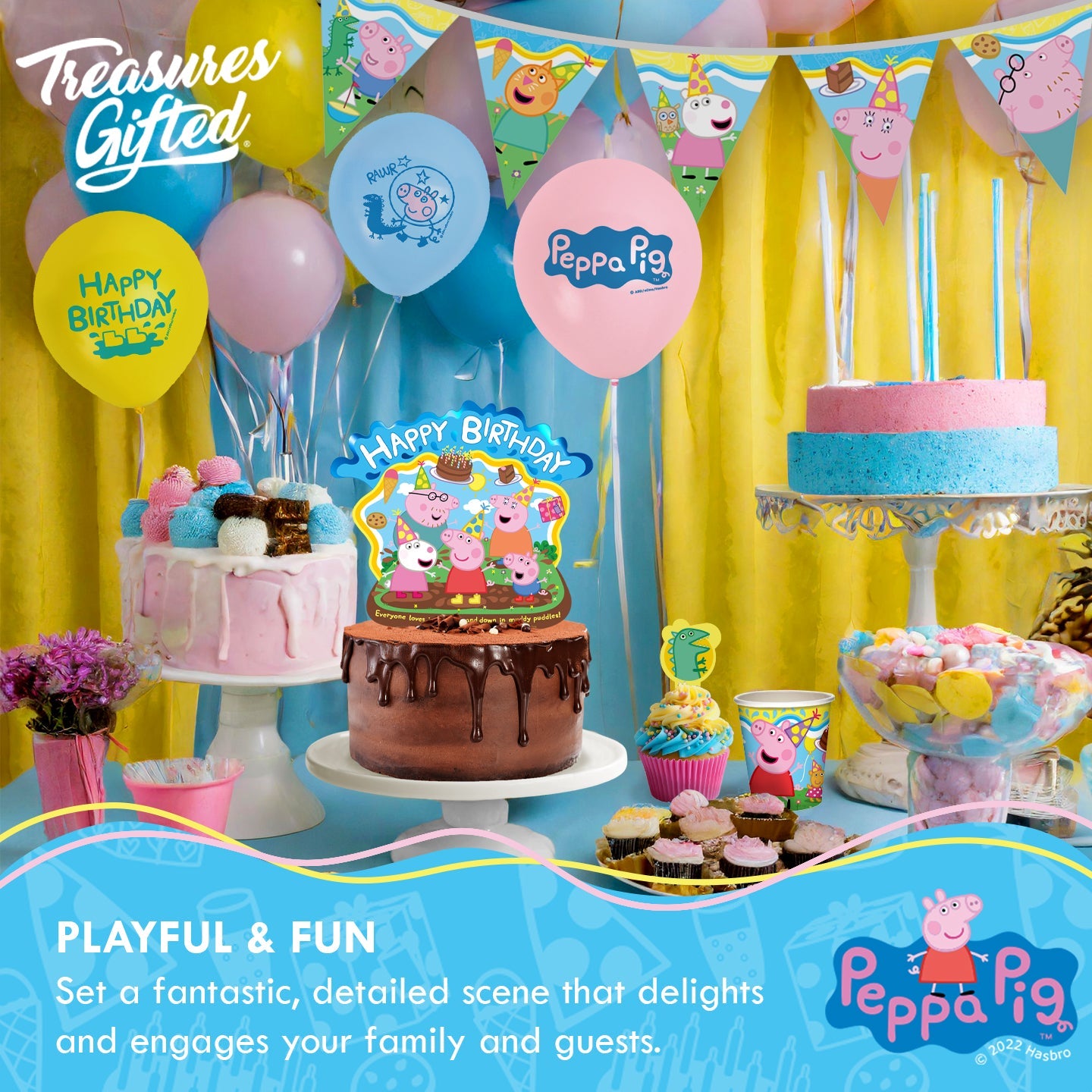 Peppa Pig Balloons Bouquet - Peppa Pig Party Supplies