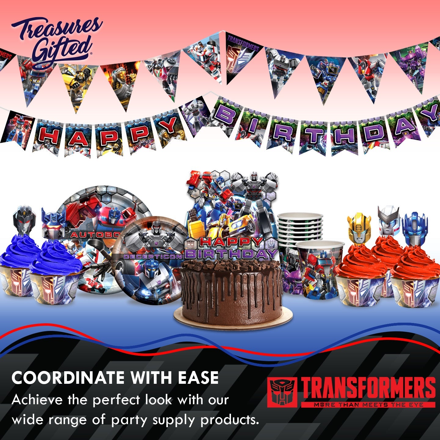 Transformers Party Tableware Deluxe Set for 16 Guests