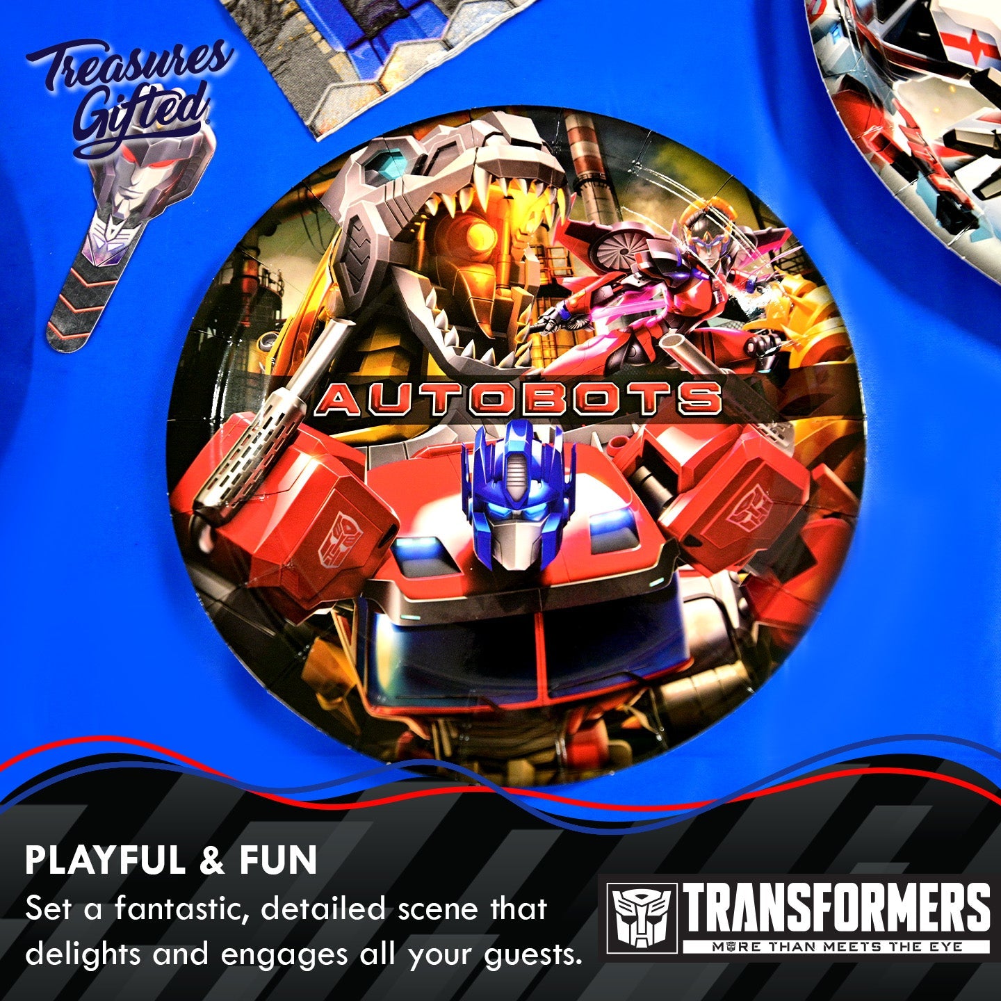 Transformers Plates 7in - Transformers Party Supplies