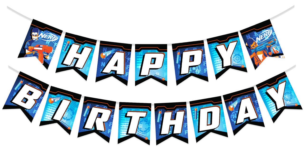 Nerf Birthday Banner - Nerf Party Supplies