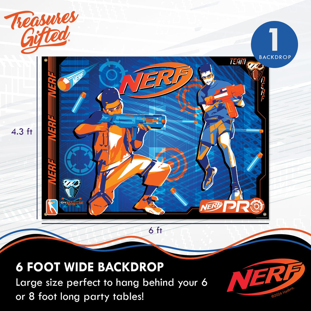 Nerf Birthday Backdrop - Nerf Party Supplies
