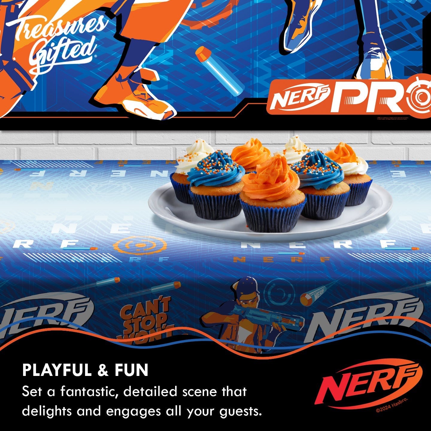 Nerf Birthday Backdrop - Nerf Party Supplies