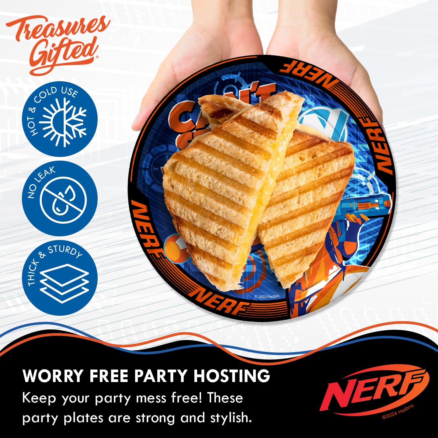 Nerf Plates 9in - Nerf Party Supplies